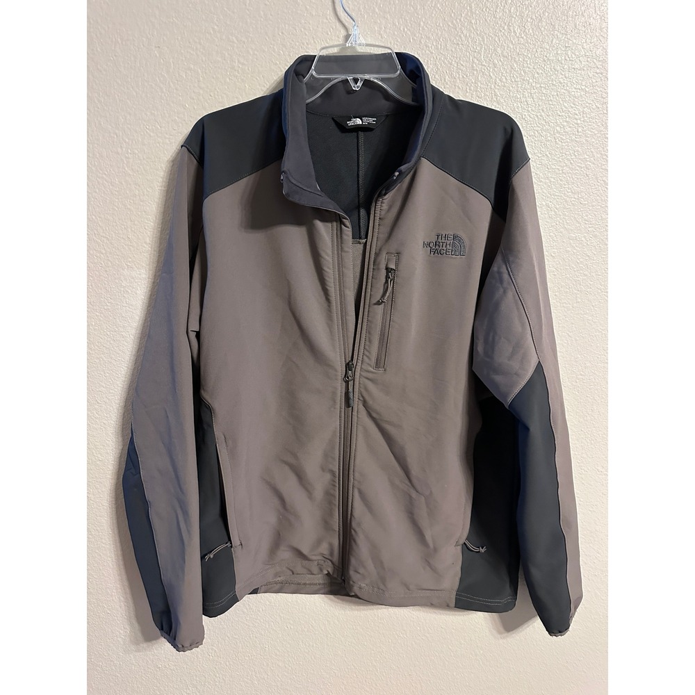 The North Face Jacket Mens Medium M Gray Black Softshell Full Zip Coat